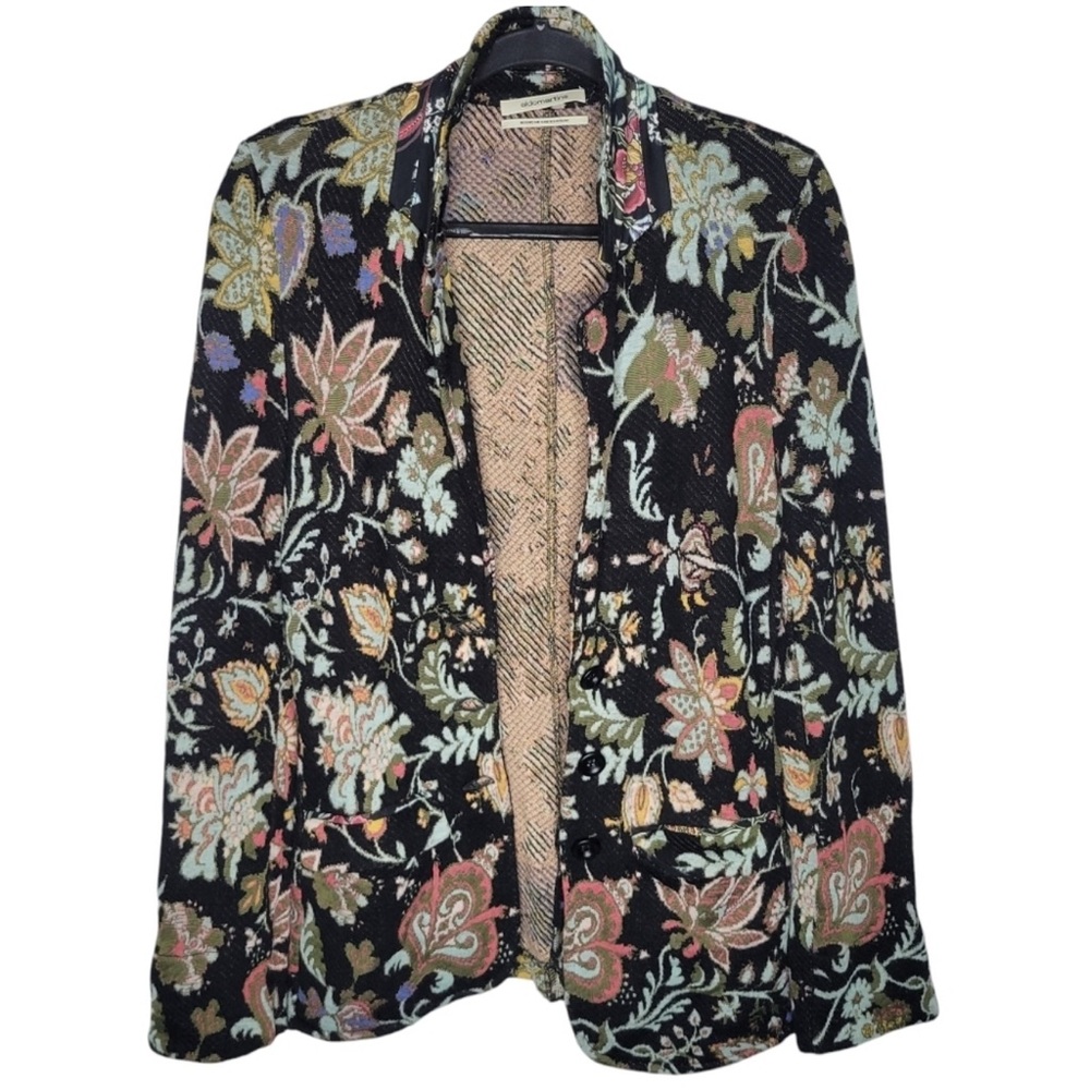 Anthropologie Black Floral Blazer with Relaxed Fit. Aldo Martins, Anthropologie